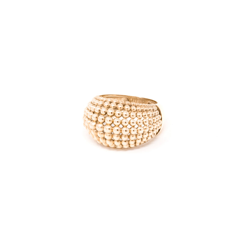 Small Bold Beaded Dome Ring