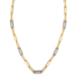 Paperclip Necklace With Diamonds