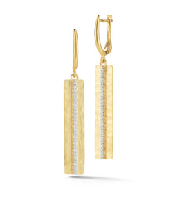 Rectangle Hammered Drop Earrings